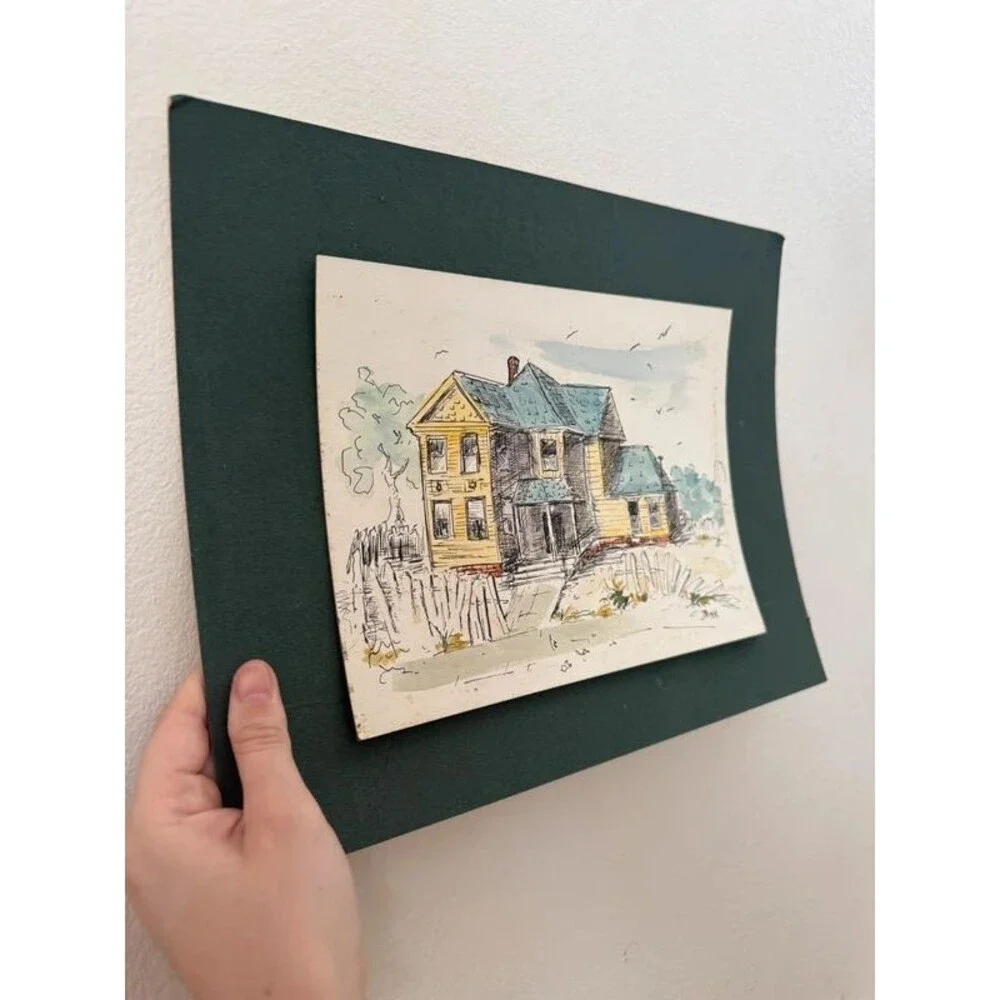 Original watercolor and frame